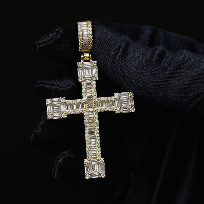 Moissanite 4.45 ctw Stunning Baguette Cross pendant