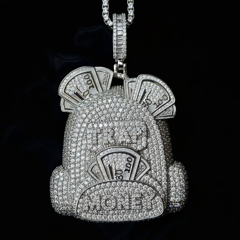 Moissanite 13.668 ctw Money Bag Pendant
