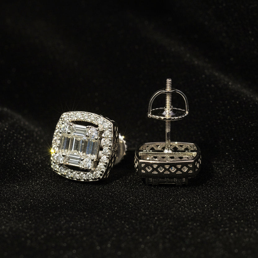 Moissanite 0.69 ctw Square Earrings