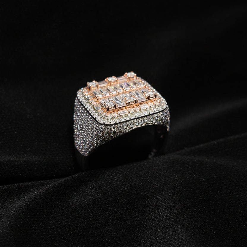 Moissanite 2.90 ctw Baguette Square Ring