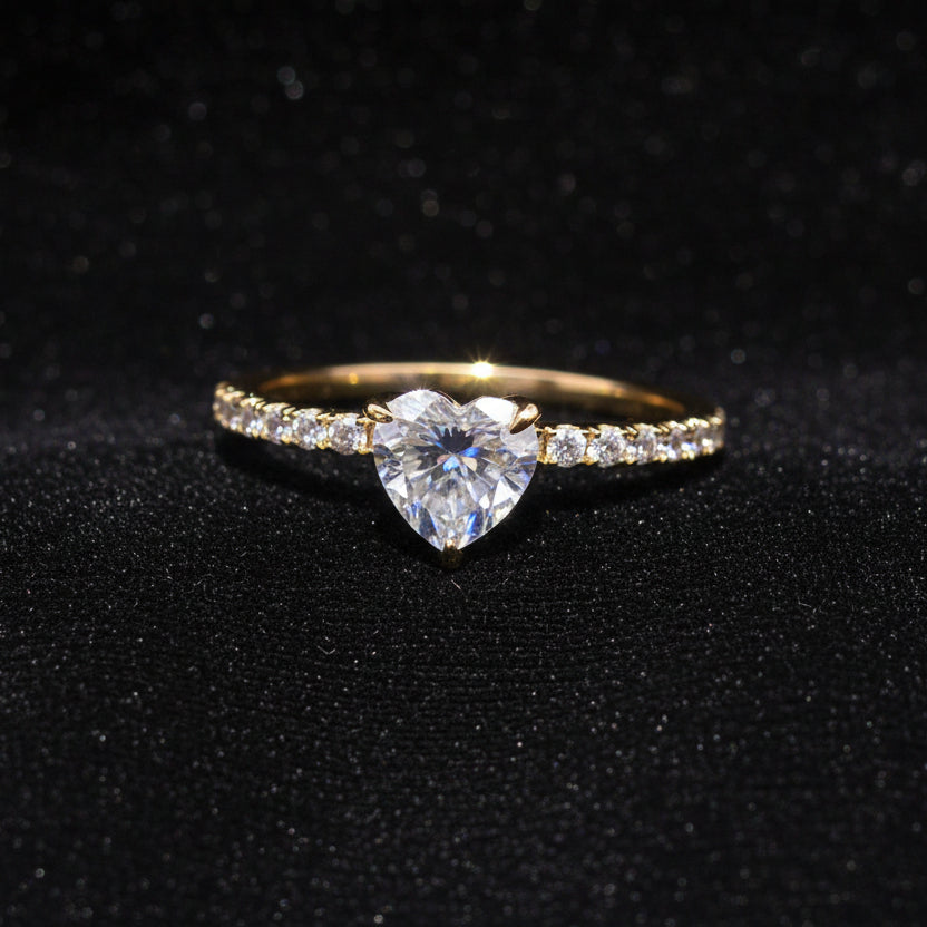 Moissanite 1.10 ctw Elegant Heart Ring