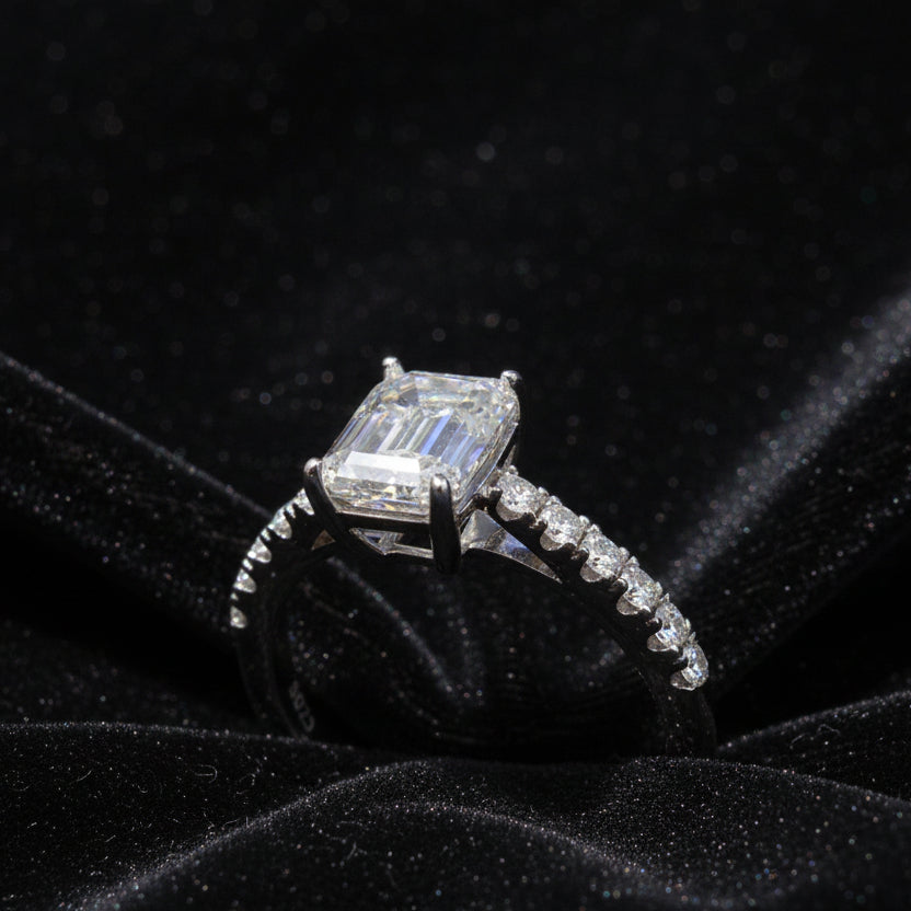 Moissanite 2.04 ctw Emerald Cut Ring