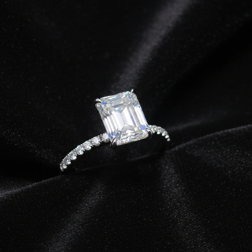 Moissanite 3.28 ctw Emerald Ring
