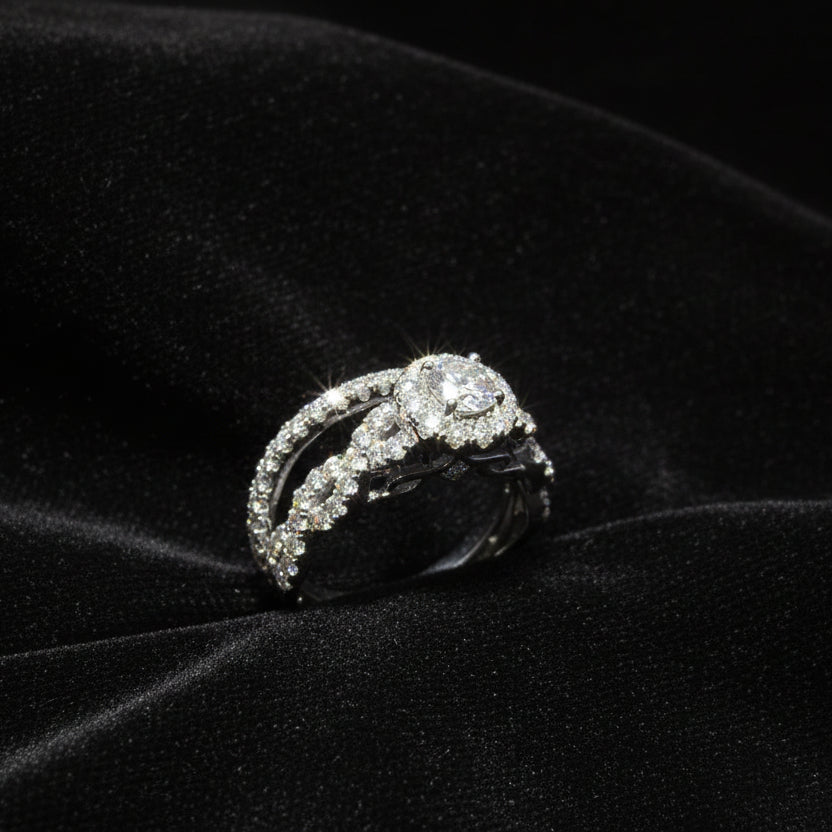 Moissanite 1.07 ctw Emerald Ring