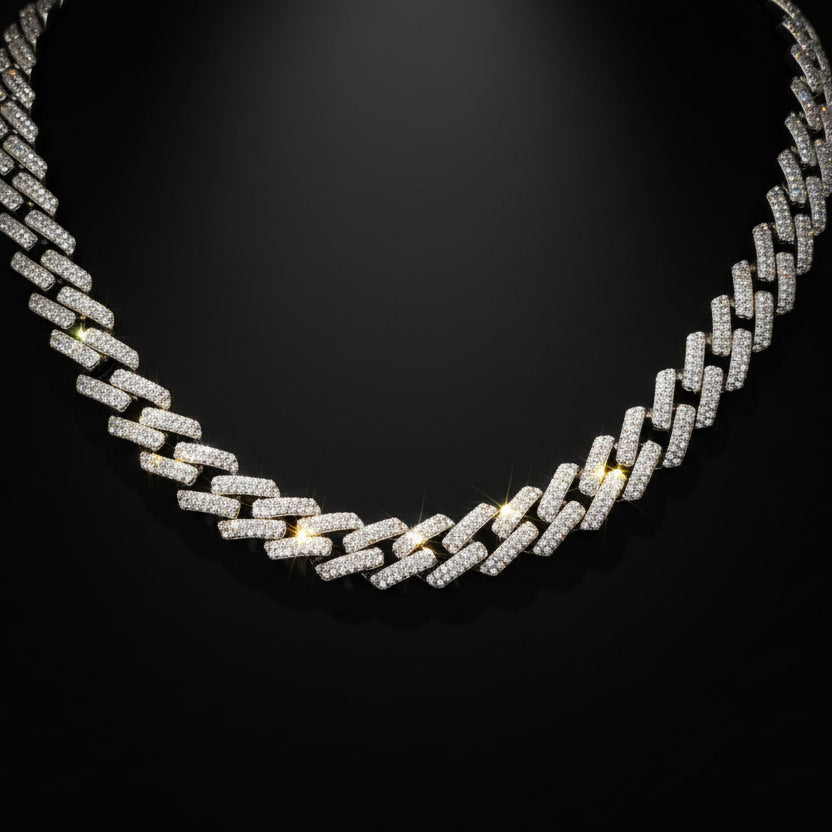 7MM Moissanite 11.53 ctw Cuban Link Chain