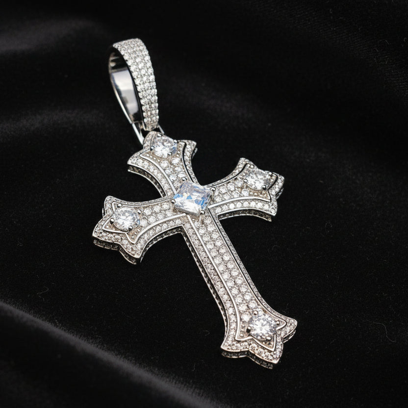 Moissanite 8.12 ctw Button Jesus Cross pendant