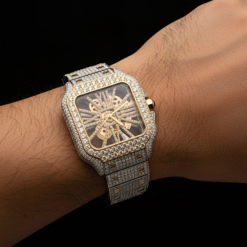 Moissanite 14.01 ctw Skeleton Watch