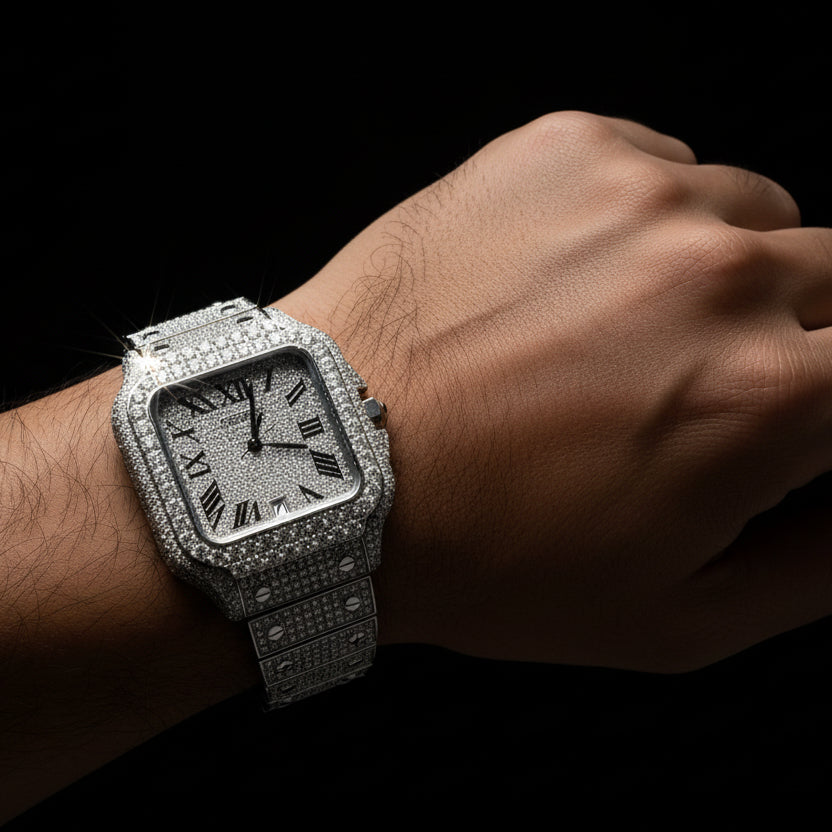 Moissanite 16 ctw VVS Square Watch