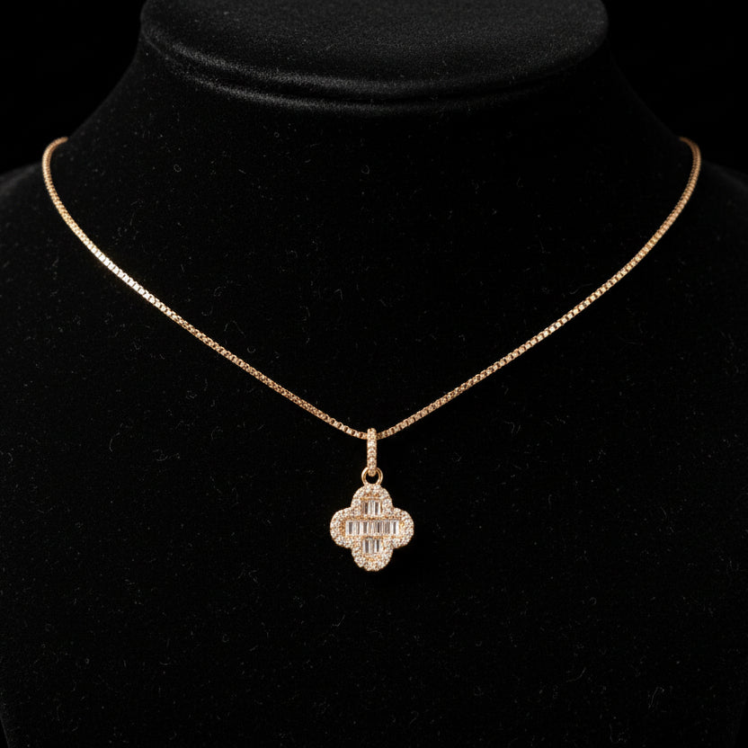 Moissanite 0.35 ctw Pave Clover Pendant