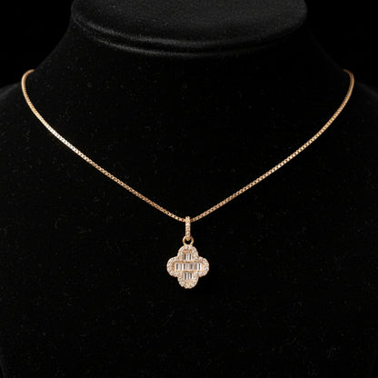 Moissanite 0.35 ctw Pave Clover Pendant