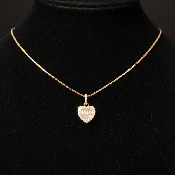Moissanite 0.48 ctw Baguette Heart Pendant