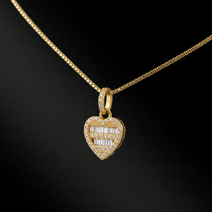 Moissanite 0.48 ctw Baguette Heart Pendant