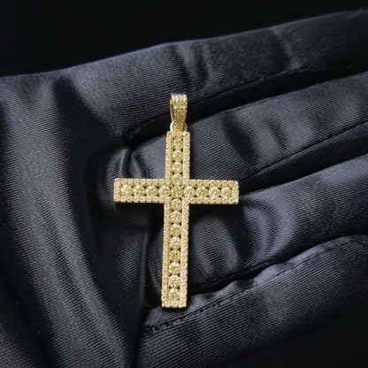 Moissanite 2.09 ctw Elegant Studded Cross Pendant