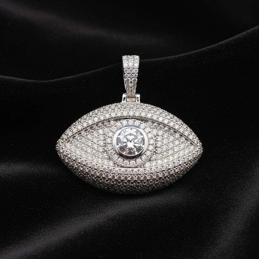 925 Evileye Sterling Silver Moissanite Pendant