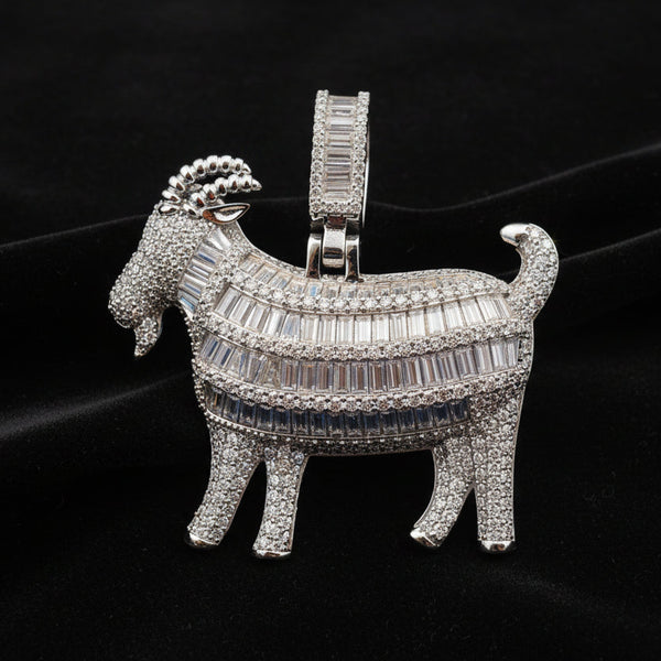 Moissanite 10.18 ctw Baguette Goat Pendant