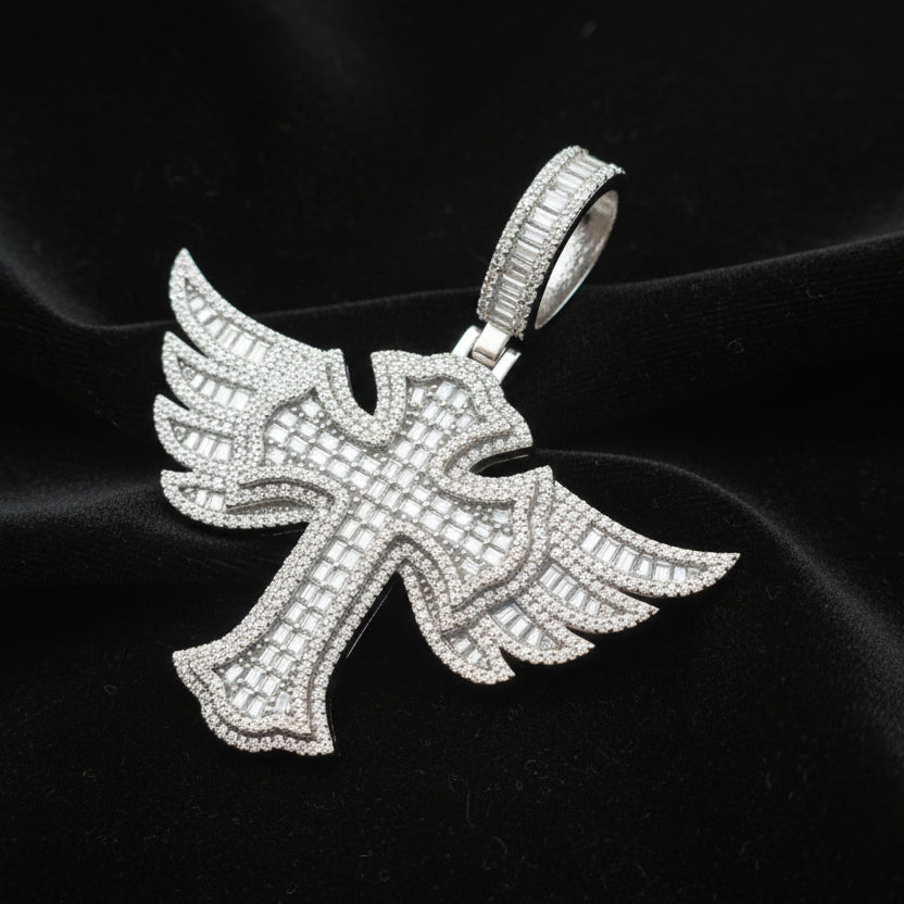 Moissanite 5.59 ctw Wing cross Pendant