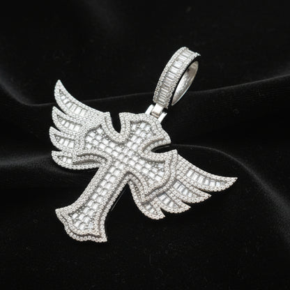Moissanite 5.59 ctw Wing cross Pendant