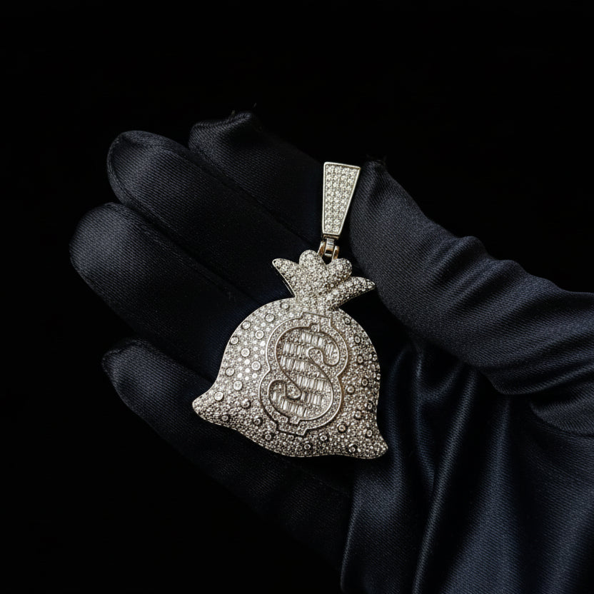 Moissanite 2.43 ctw Custom Money Bag Pendant