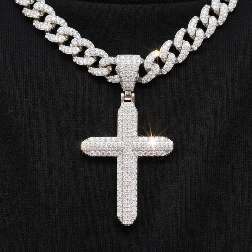 Moissanite 1.87 ctw Stunning Cross Pendant