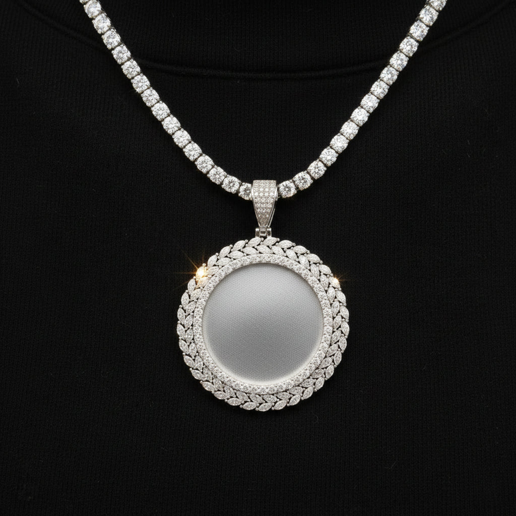 Moissanite 6.70ctw Custom Marquise Stone Memory Pendant