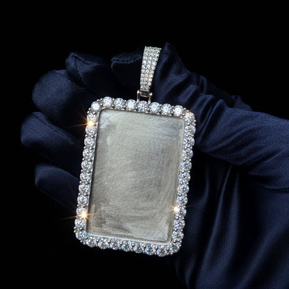 Moissanite 12.04 ctw Pointer Stones Rectangle Memory Pendant