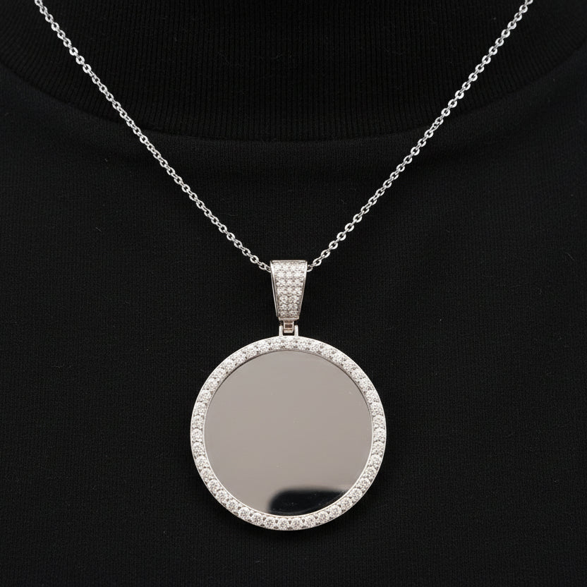 Moissanite 4.10 ctw Circle Memory Pendant