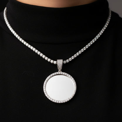 Moissanite 2.66 ctw Circle Memory Pendant