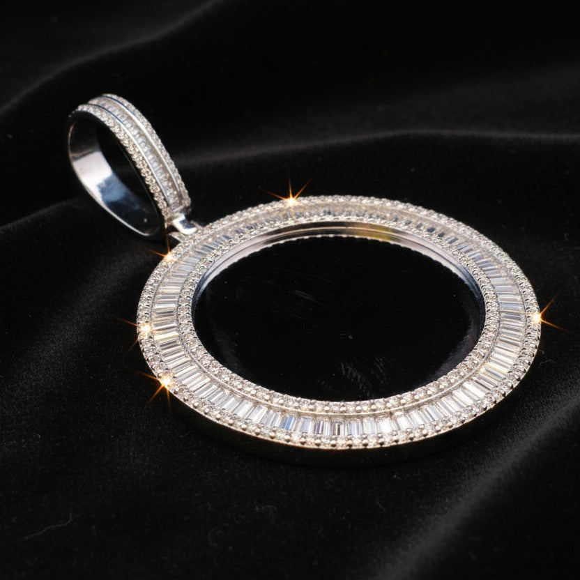 Moissanite 9.28 ctw Circle Memory Pendant