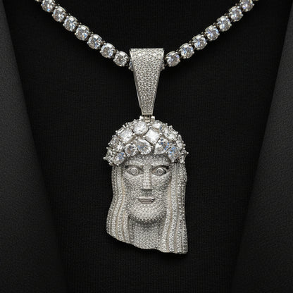 Moissanite 10.98 ctw Jesus Pendant With Solitaires
