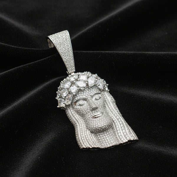 Moissanite 10.98 ctw Jesus Pendant With Solitaires