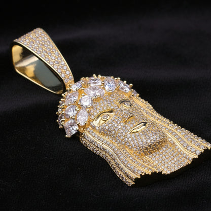 Moissanite 10.98 ctw Jesus Pendant With Solitaires