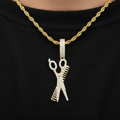 Moissanite 0.91 ctw GoldBarber Clipper Pendant