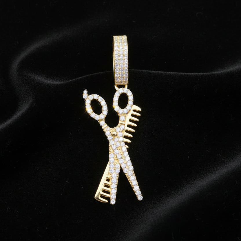 Moissanite 0.91 ctw GoldBarber Clipper Pendant