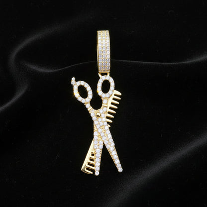 Moissanite 0.91 ctw GoldBarber Clipper Pendant