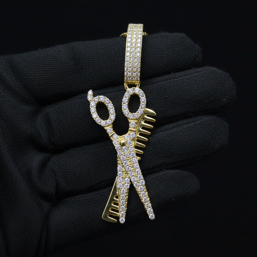 Moissanite 0.91 ctw GoldBarber Clipper Pendant