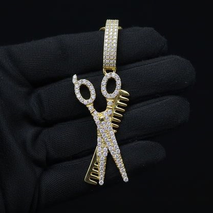 Moissanite 0.91 ctw GoldBarber Clipper Pendant