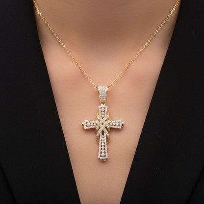 Moissanite 1.30 ctw Diamond Cross Pendant
