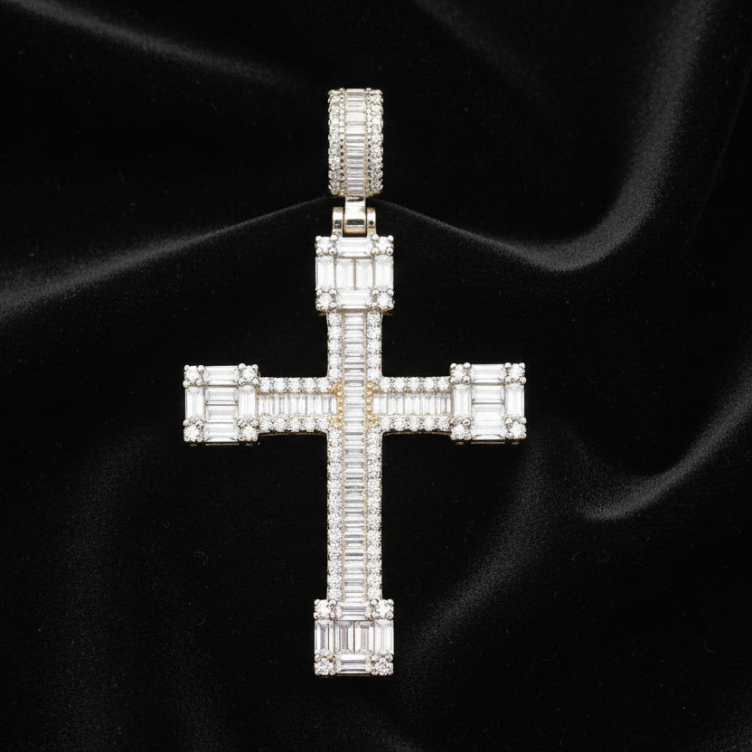 Moissanite 4.45 ctw Stunning Baguette Cross pendant