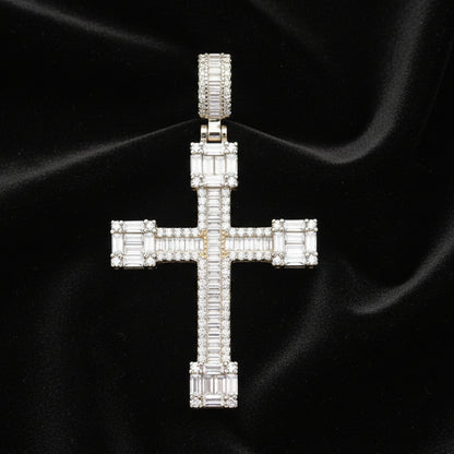 Moissanite 4.45 ctw Stunning Baguette Cross pendant