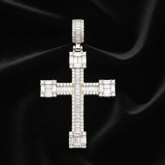 Moissanite 4.45 ctw Stunning Baguette Cross pendant