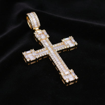 Moissanite 4.45 ctw Stunning Baguette Cross pendant