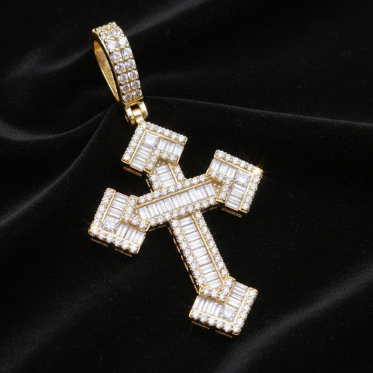 Moissanite 1.05 ctw Spiritual Cross Pendant