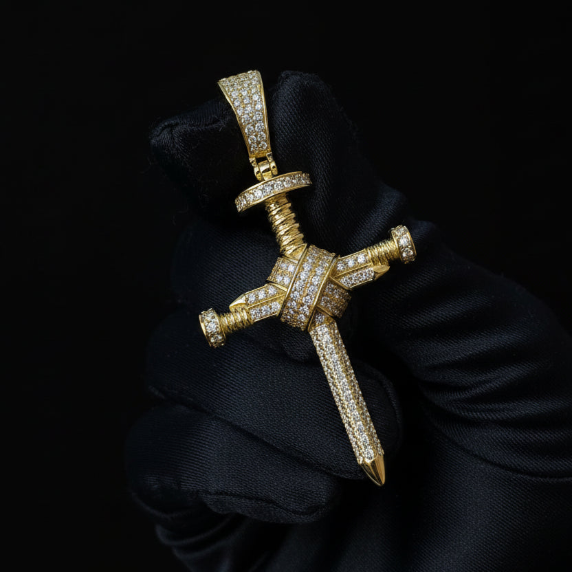 Moissanite 0.97 ctw Screw Nail Cross Pendant