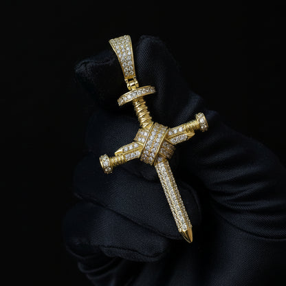 Moissanite 0.97 ctw Screw Nail Cross Pendant