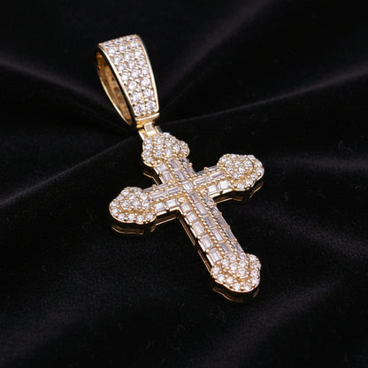 Moissanite 0.95 ctw Trefoil Cross Pendant
