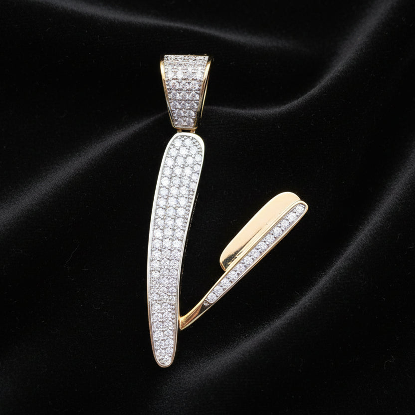 Moissanite 0.89 ctw Barber Razor Pendant