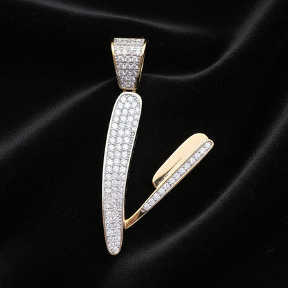 Moissanite 0.89 ctw Barber Razor Pendant