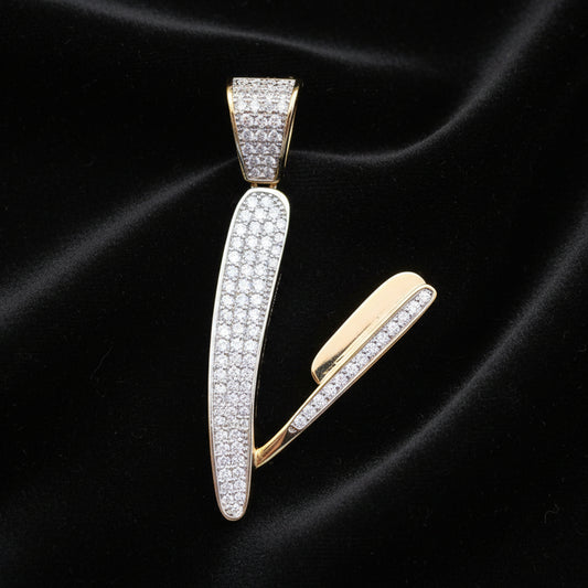 Moissanite 0.89 ctw Barber Razor Pendant