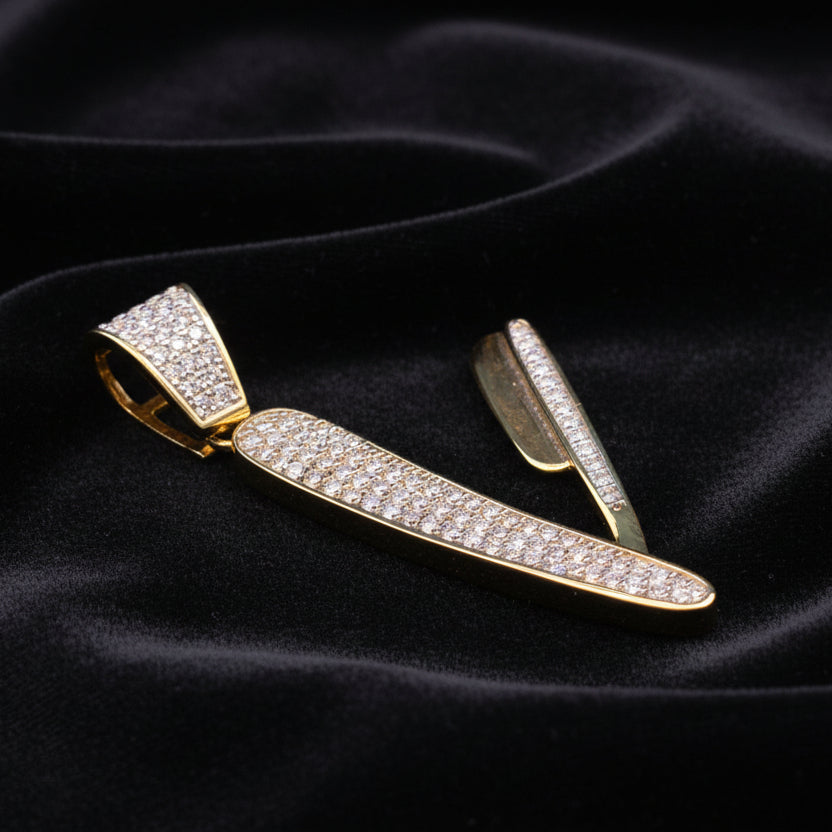 Moissanite 0.89 ctw Barber Razor Pendant