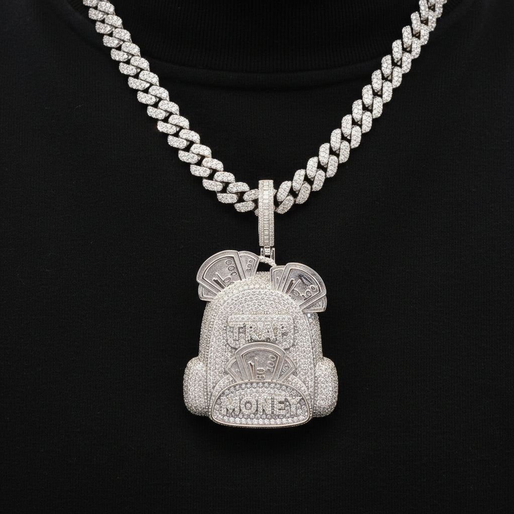 Moissanite 13.668 ctw Money Bag Pendant